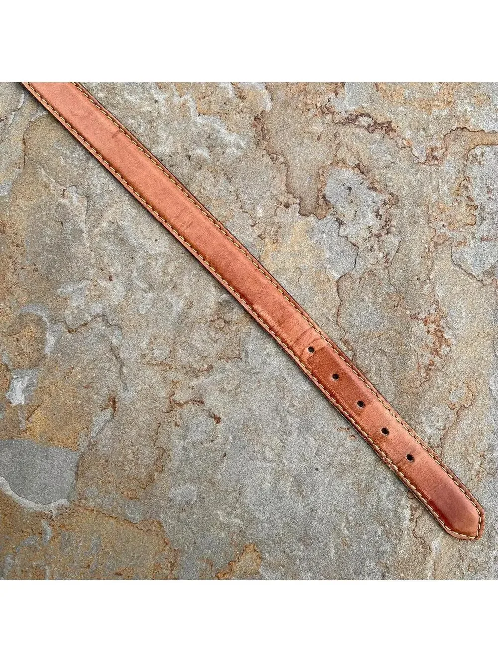 Neo-Vintage 90s Brown Contrast Stitch Leather Belt